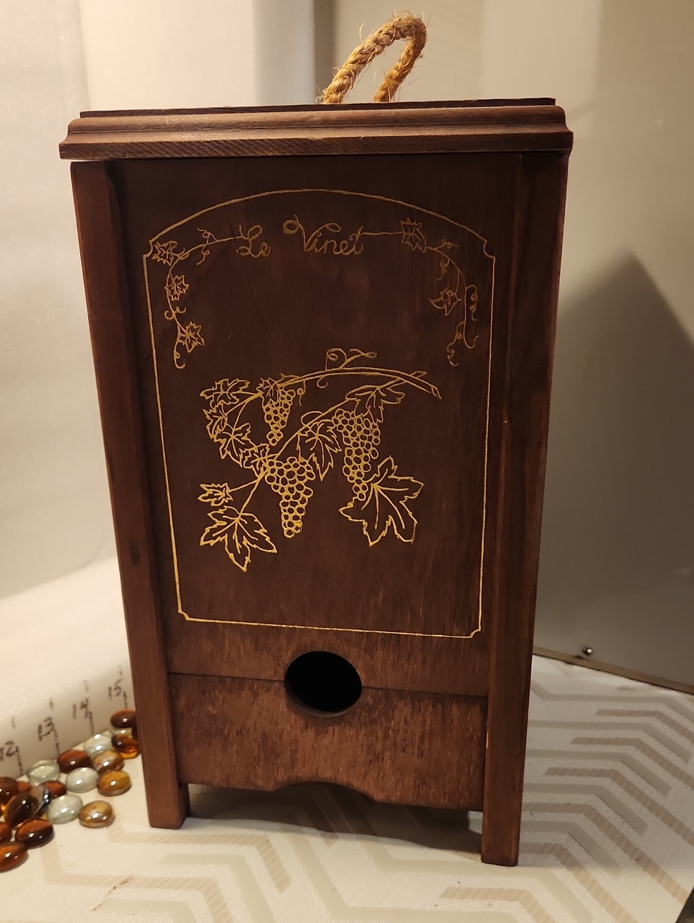 vintage wooden Bag-in-Box wine dispenser